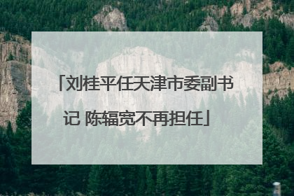 刘桂平任天津市委副书记 陈辐宽不再担任
