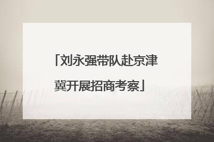 刘永强带队赴京津冀开展招商考察
