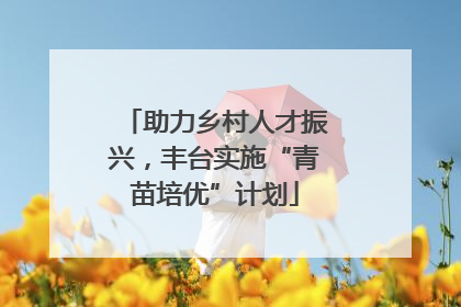 助力乡村人才振兴，丰台实施“青苗培优”计划