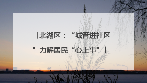 北湖区：“城管进社区”力解居民“心上事”