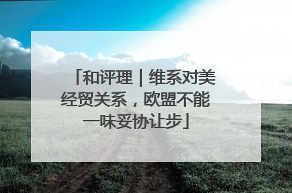 和评理｜维系对美经贸关系，欧盟不能一味妥协让步