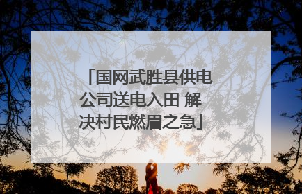 国网武胜县供电公司送电入田 解决村民燃眉之急