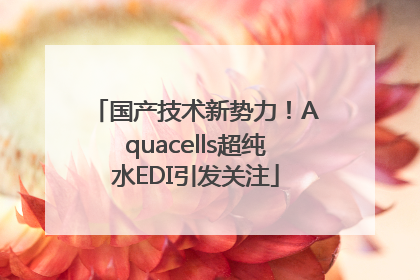 国产技术新势力！Aquacells超纯水EDI引发关注