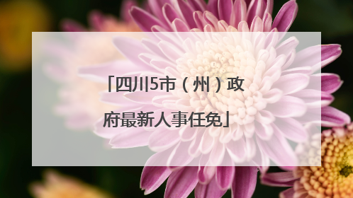 四川5市（州）政府最新人事任免