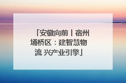 安徽向前丨宿州埇桥区：建智慧物流 兴产业引擎