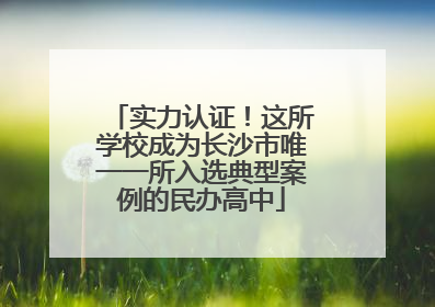实力认证！这所学校成为长沙市唯一一所入选典型案例的民办高中