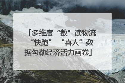 多维度“数”读物流“快跑” “喜人”数据勾勒经济活力画卷