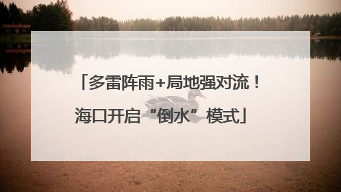 多雷阵雨+局地强对流！海口开启“倒水”模式
