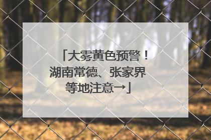 大雾黄色预警！湖南常德、张家界等地注意→
