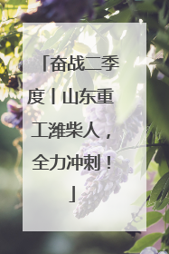 奋战二季度丨山东重工潍柴人，全力冲刺！