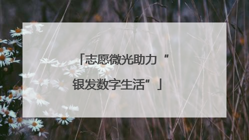 志愿微光助力“银发数字生活”