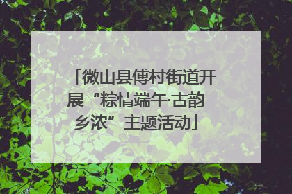 微山县傅村街道开展“粽情端午·古韵乡浓”主题活动