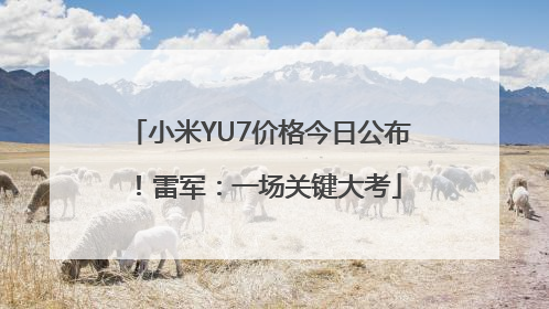 小米YU7价格今日公布！雷军：一场关键大考