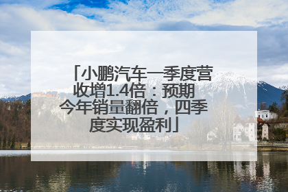 小鹏汽车一季度营收增1.4倍：预期今年销量翻倍，四季度实现盈利