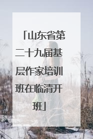 山东省第二十九届基层作家培训班在临清开班