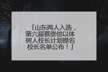 山东两人入选，第六届蔡崇信以体树人校长计划提名校长名单公布！