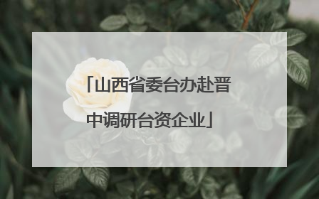 山西省委台办赴晋中调研台资企业