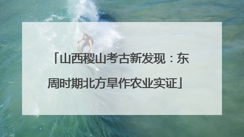 山西稷山考古新发现：东周时期北方旱作农业实证