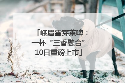 峨眉雪芽茶啤：一杯“三香融合”10日重磅上市