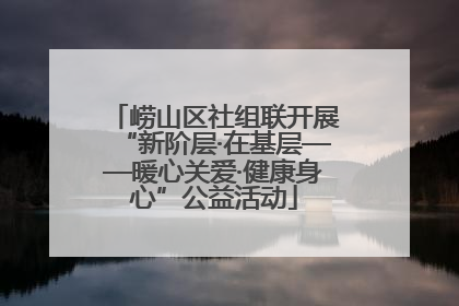 崂山区社组联开展“新阶层·在基层——暖心关爱·健康身心”公益活动