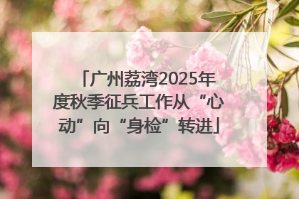 广州荔湾2025年度秋季征兵工作从“心动”向“身检”转进