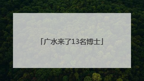 广水来了13名博士
