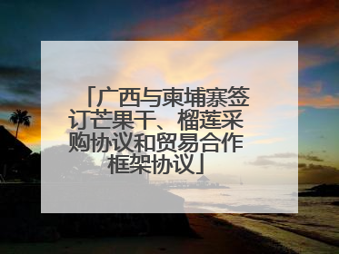 广西与柬埔寨签订芒果干、榴莲采购协议和贸易合作框架协议