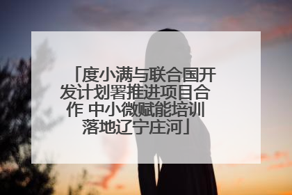 度小满与联合国开发计划署推进项目合作 中小微赋能培训落地辽宁庄河