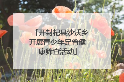 开封杞县沙沃乡开展青少年足脊健康筛查活动