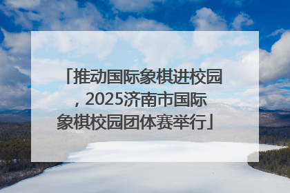 推动国际象棋进校园，2025济南市国际象棋校园团体赛举行