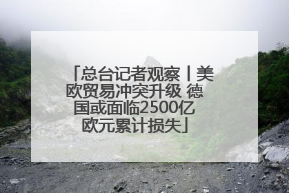 总台记者观察丨美欧贸易冲突升级 德国或面临2500亿欧元累计损失