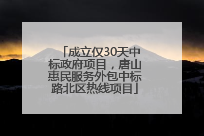 成立仅30天中标政府项目，唐山惠民服务外包中标路北区热线项目