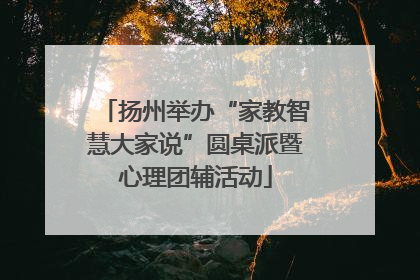扬州举办“家教智慧大家说”圆桌派暨心理团辅活动