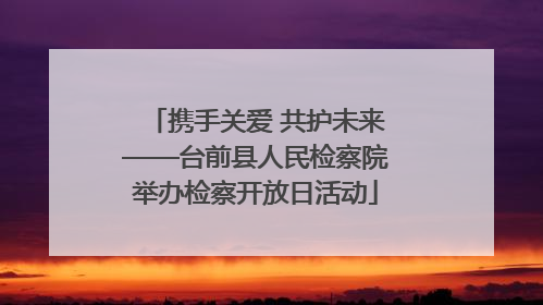 携手关爱 共护未来——台前县人民检察院举办检察开放日活动