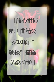 放心拼搏吧！曲靖公安10项“硬核”措施为您守护