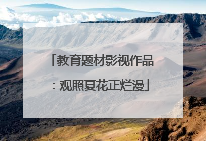 教育题材影视作品：观照夏花正烂漫