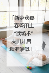 新乡获嘉：春管用上“读墒术” 麦田开启精准灌溉