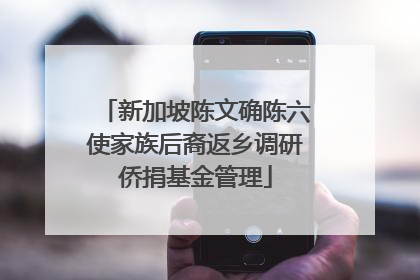 新加坡陈文确陈六使家族后裔返乡调研侨捐基金管理