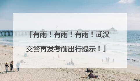 有雨！有雨！有雨！武汉交警再发考前出行提示！