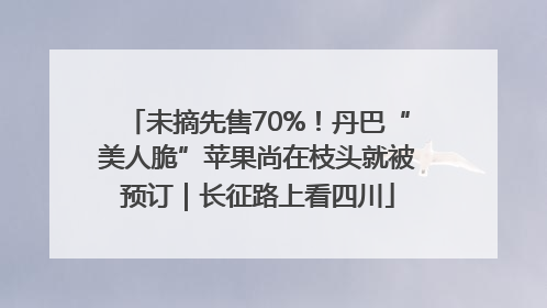 未摘先售70%！丹巴“美人脆”苹果尚在枝头就被预订｜长征路上看四川