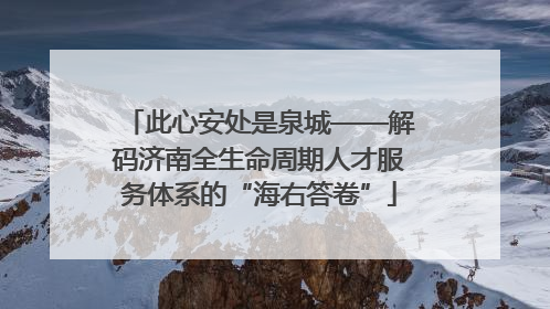 此心安处是泉城——解码济南全生命周期人才服务体系的“海右答卷”