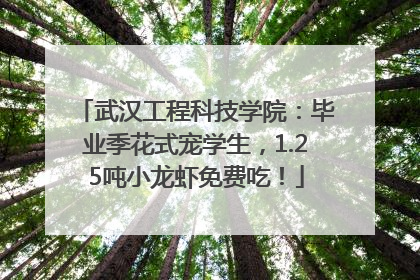 武汉工程科技学院：毕业季花式宠学生，1.25吨小龙虾免费吃！