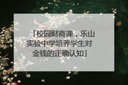 校园财商课，乐山实验中学培养学生对金钱的正确认知