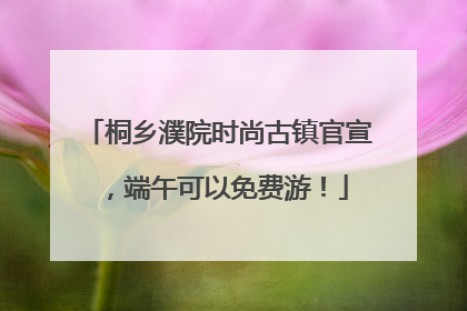 桐乡濮院时尚古镇官宣，端午可以免费游！