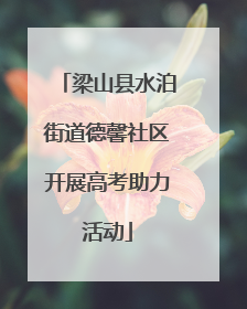 梁山县水泊街道德馨社区开展高考助力活动