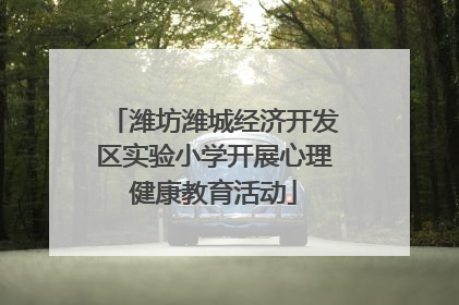 潍坊潍城经济开发区实验小学开展心理健康教育活动