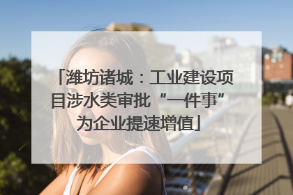 潍坊诸城：工业建设项目涉水类审批“一件事” 为企业提速增值
