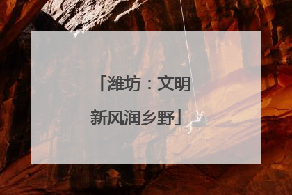 潍坊：文明新风润乡野