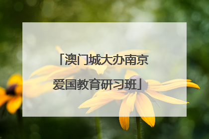 澳门城大办南京爱国教育研习班