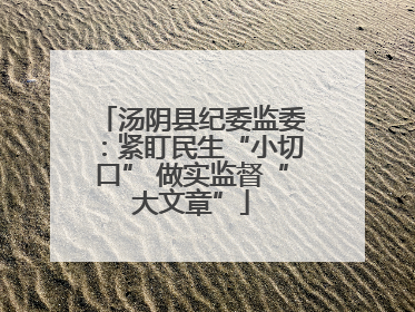 汤阴县纪委监委：紧盯民生“小切口” 做实监督“大文章”